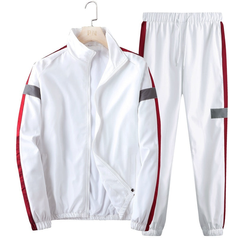 Casual Suit Men's Stand Collar Korean Style Loose Coat Sports Cargo Trousers