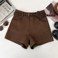 Womens Versatile Suede-Like Shorts For A Bold Edgy Look