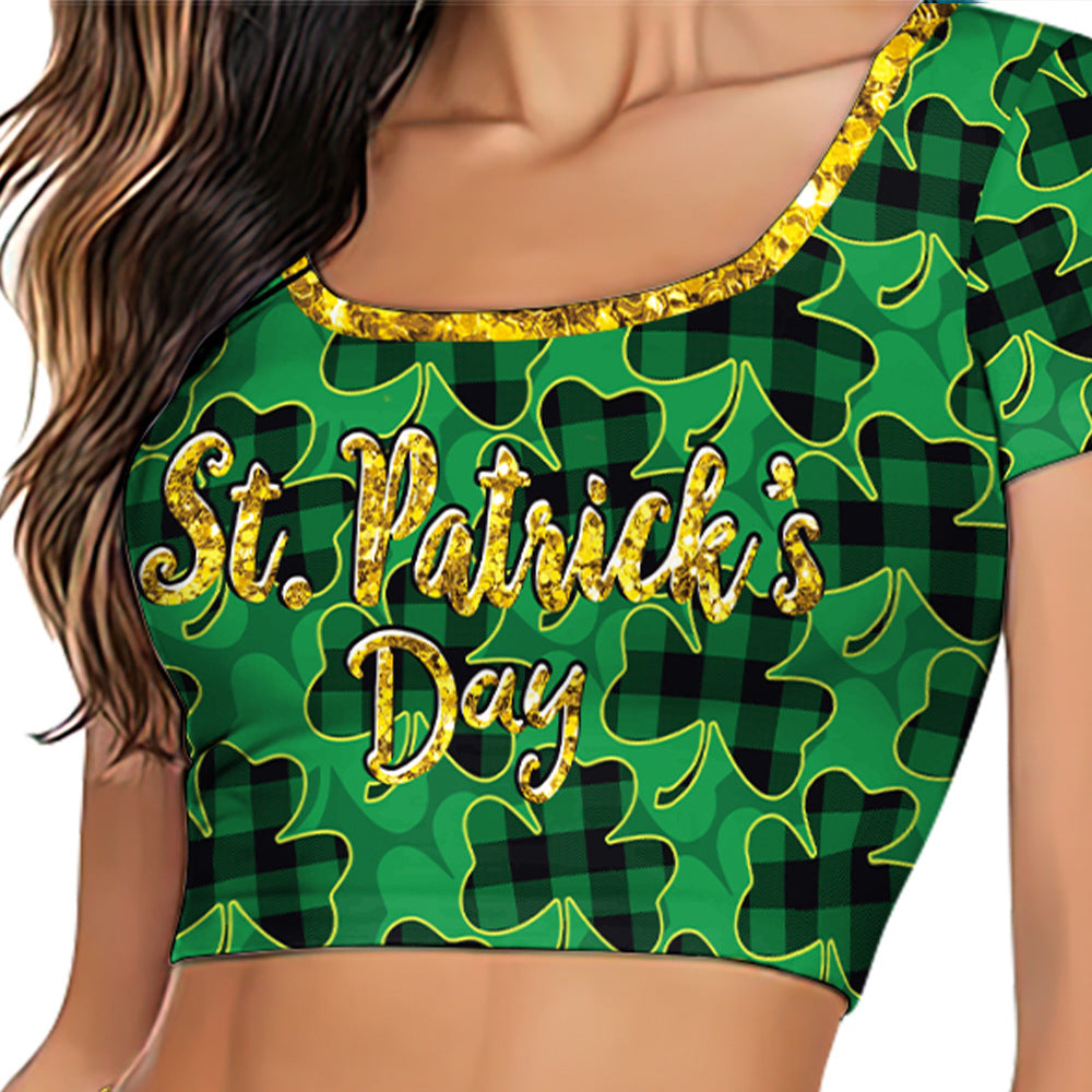 St Patricks Day Costume Womens Casual Top And Skirt