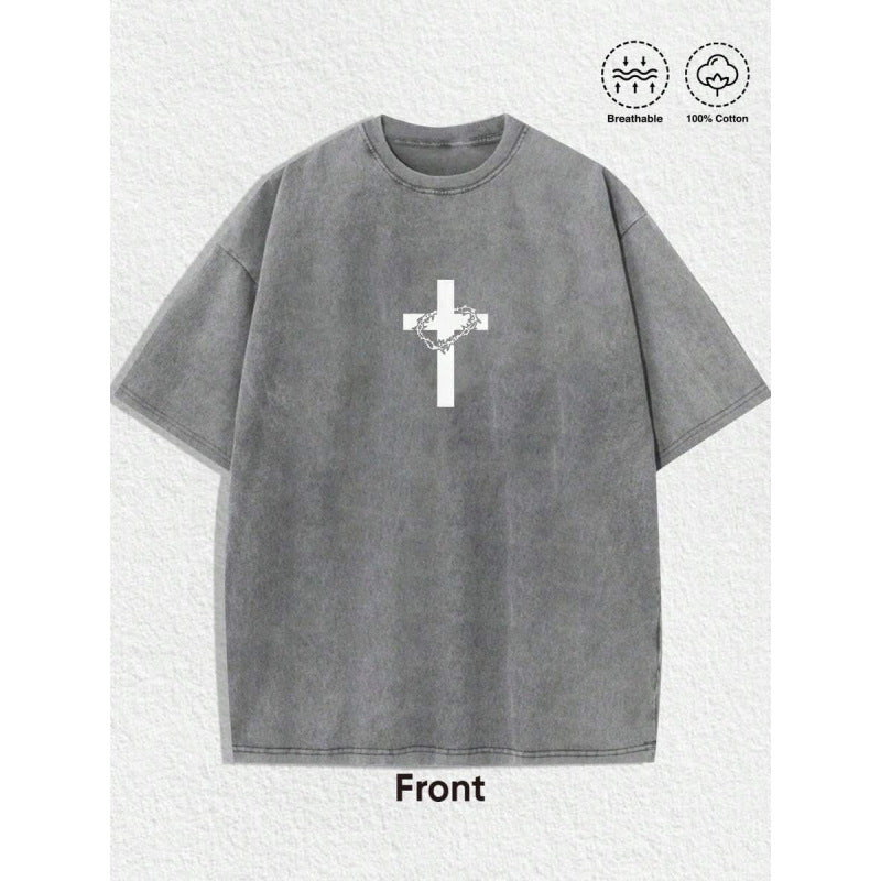 1 PC Religious With Crown Of Thorns Graphic Tee Featuring