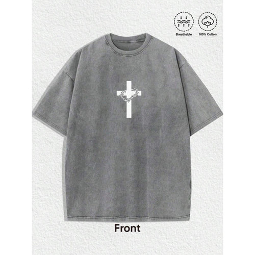 1 PC Religious With Crown Of Thorns Graphic Tee Featuring
