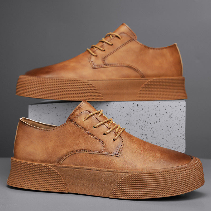 Lace-up Platform Korean Casual Shoes Retro Men's Shoes Board Shoes