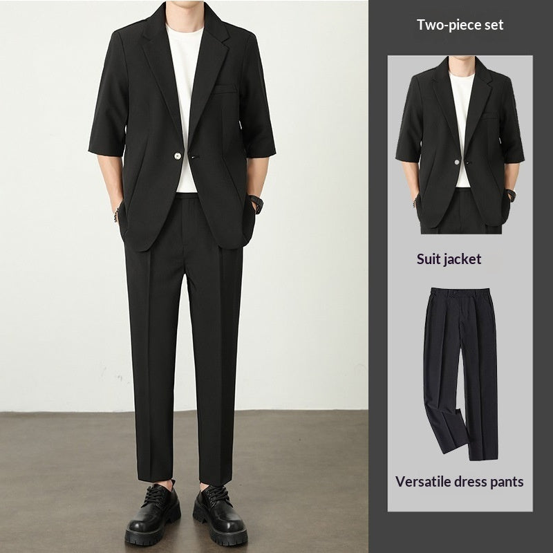New Ice Silk Thin Summer Mens Casual Suit Jacket