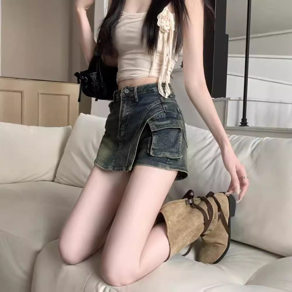 New Anti-exposure, Slimming Denim Shorts Skirt