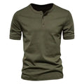 Mens Casual Crew-Neck Short-Sleeve Solid-Color T-Shirt
