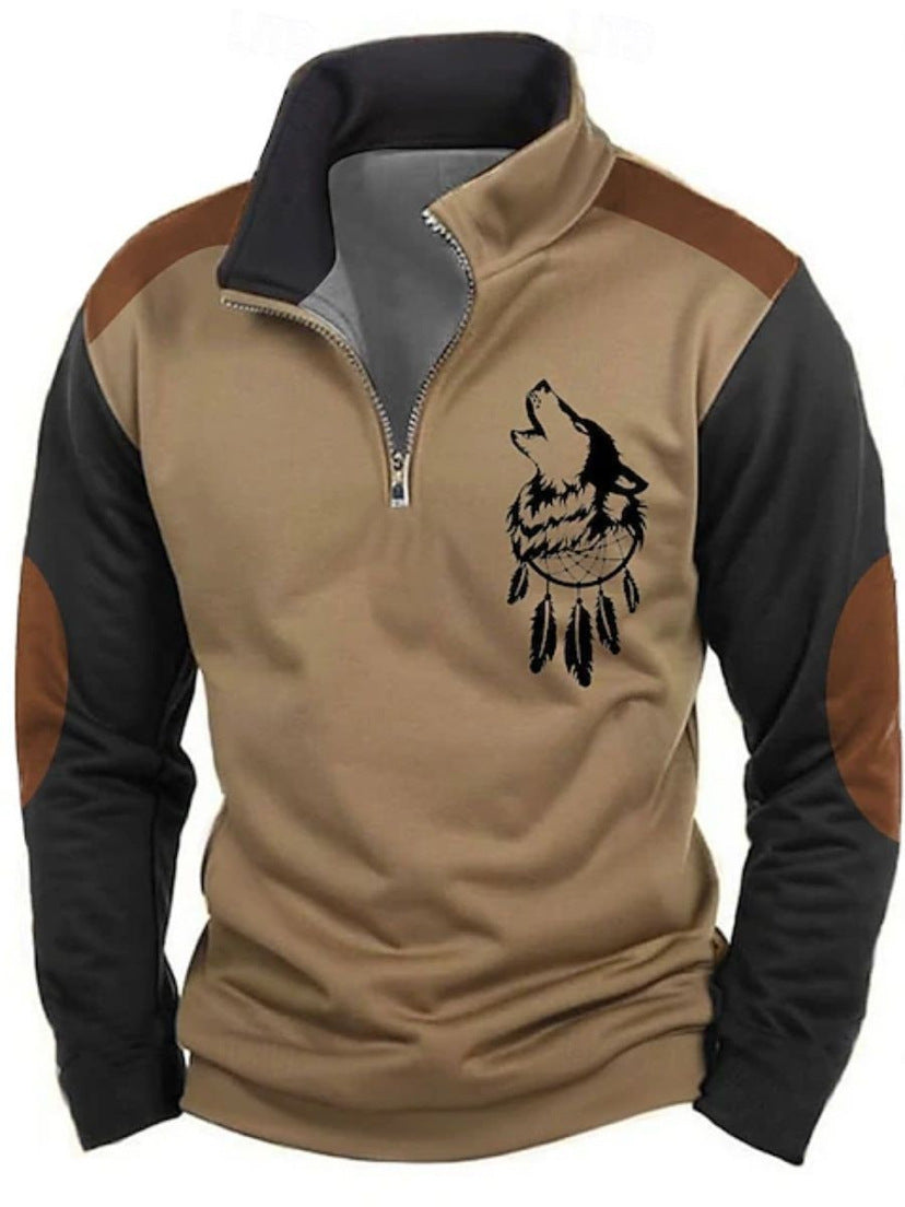 Men's Zipper Casual Men's Personality 3D Digital