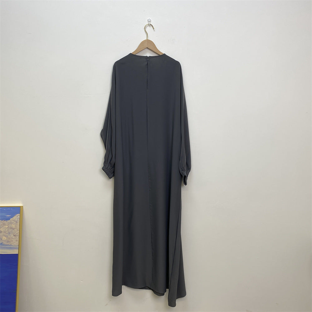 Fashion Nursing Clothes Muslim Long Sleeve Slim Fit Dress