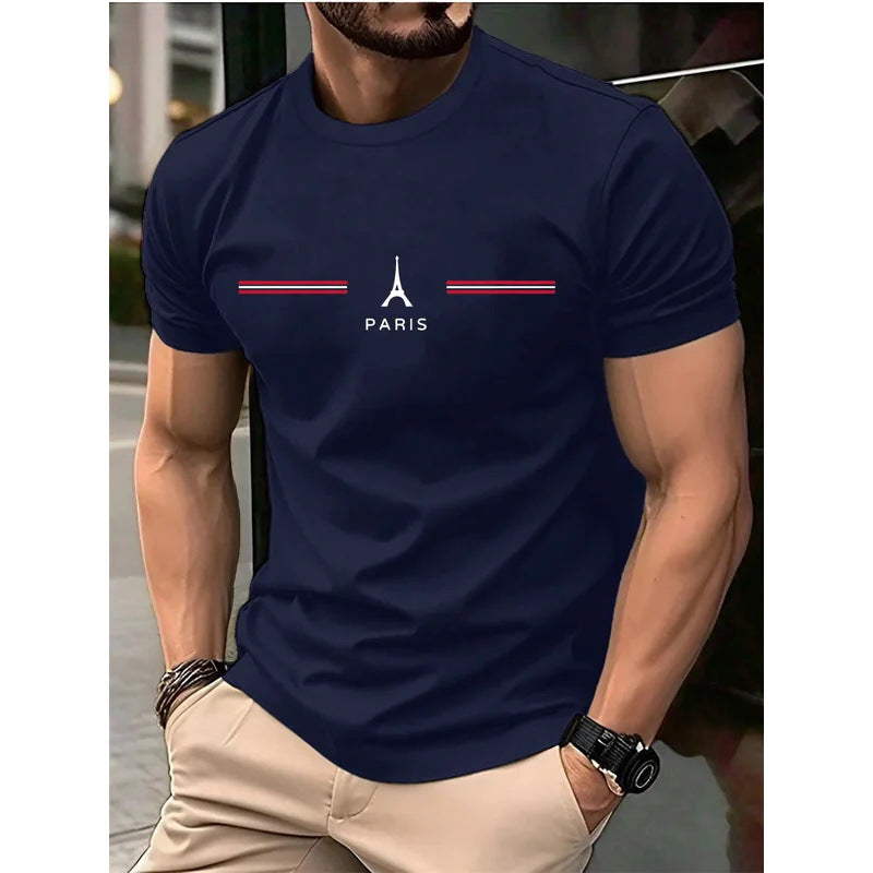 Men's Loose Oversized Casual Sports Round T-shirt