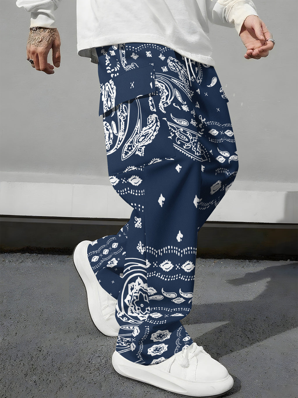 Pink Camo Cargo Pants Printed Design Trendy Casual Loose-Fit Versatile And Breathable Trousers