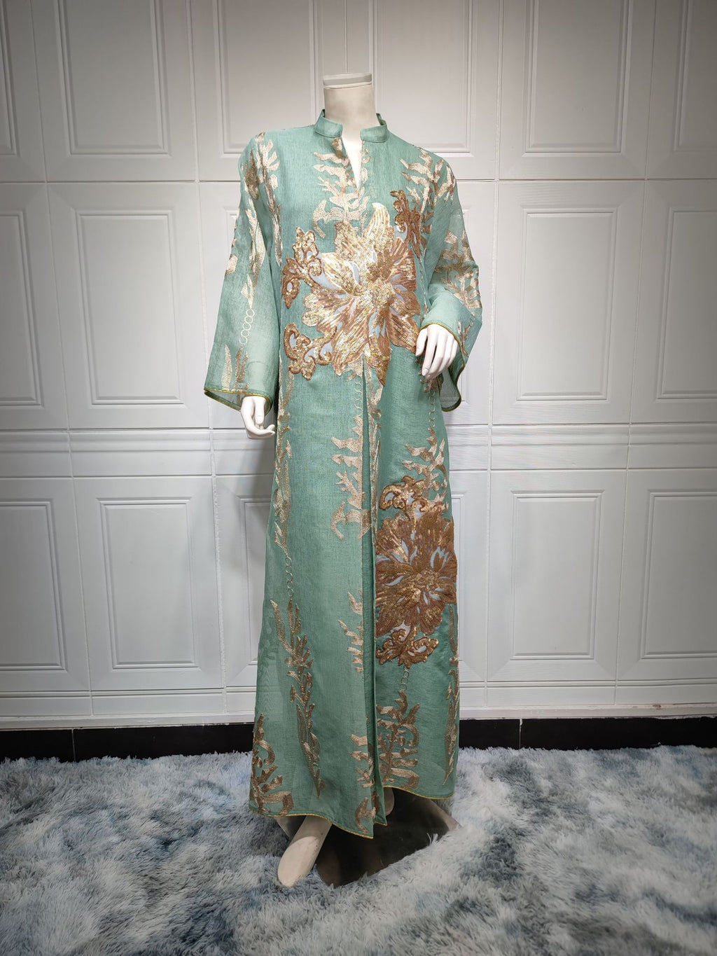 Middle East New Fired Sequins Dress Light Luxury Celebrity Party Dress Muslim