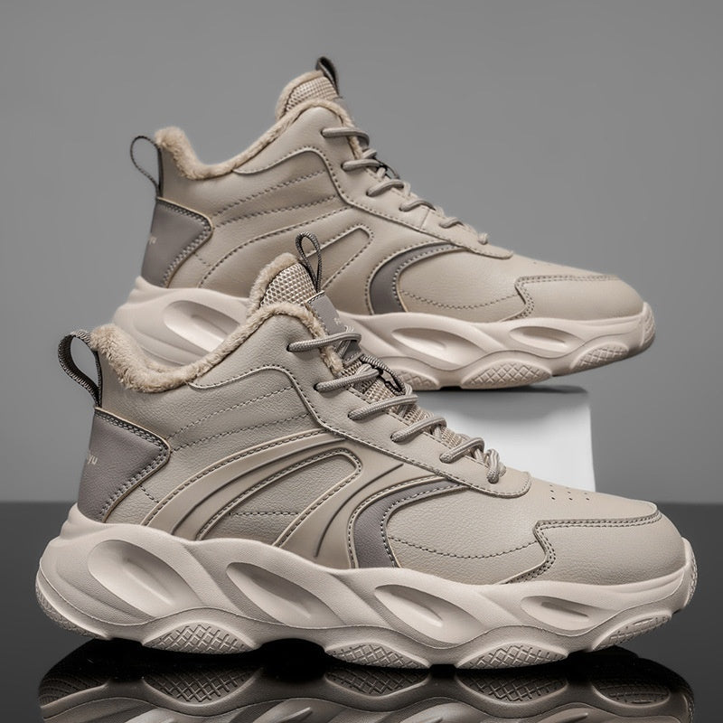 Mens Cozy  Thick-soled Cotton Shoes For Casual And Athletic Wear