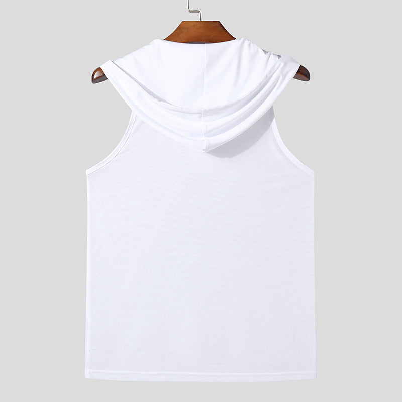 Men's Solid Color Sheer Sexy Vest