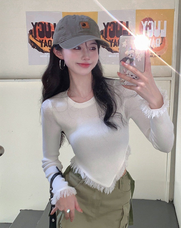 Fashionable Slim-fit Long-sleeve T-shirt Designed Specifically For Trendy Girls