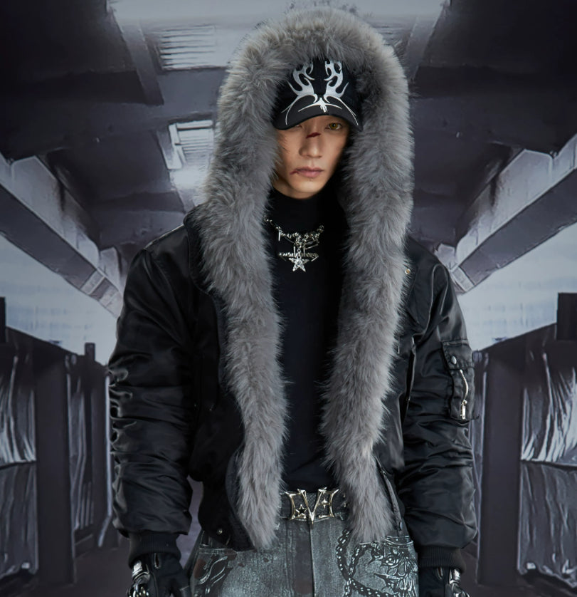 Embroidered Fleece Cotton-Padded Jacket Short-Style Outerwear