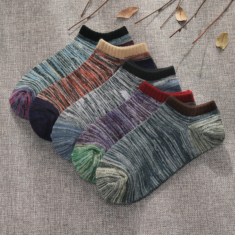 Summer Low-cut Solid-color Business Cotton Trendy Sweat-absorbent Breathable And Low-cut Ankle Socks