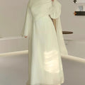 Women's Autumn Muslim Crew-Neck Pleated Long Skirt