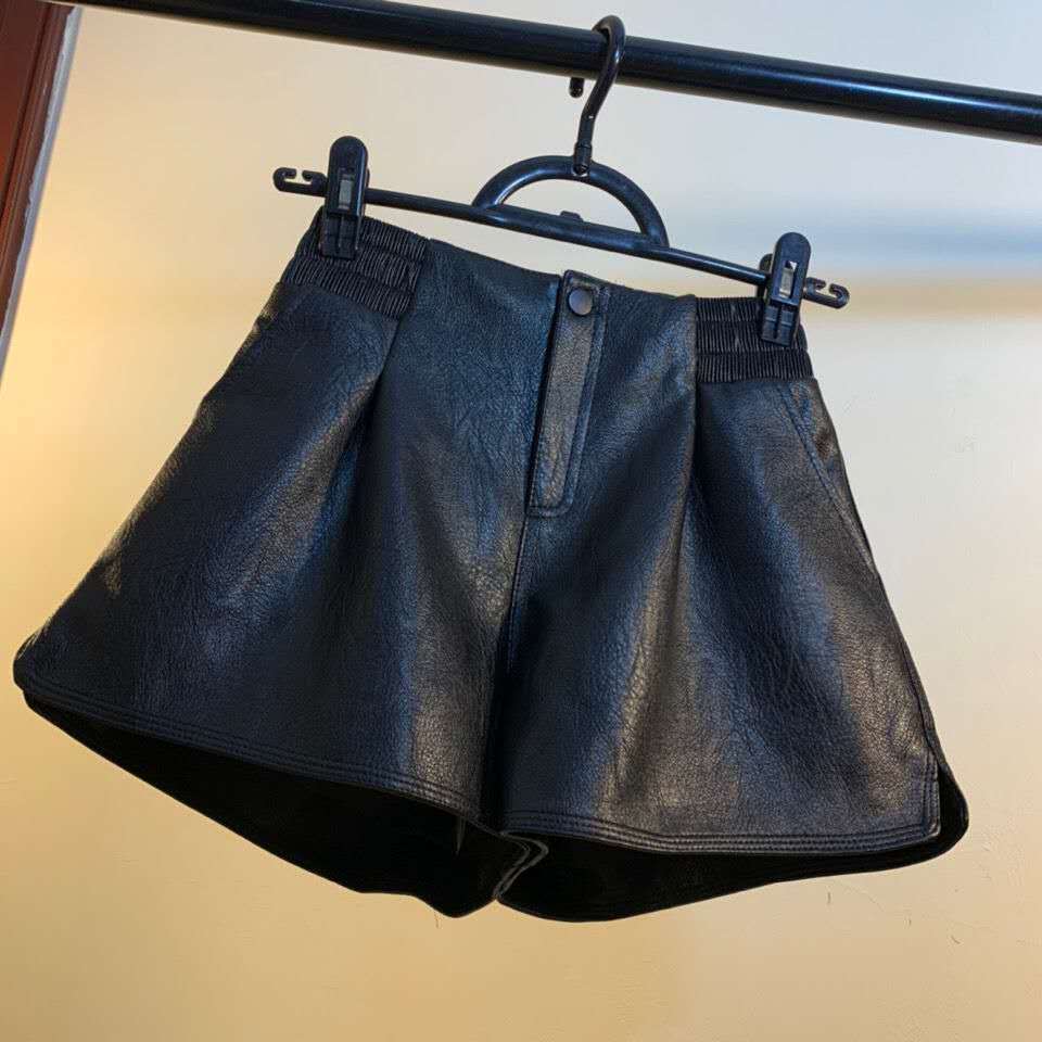 Women's Loose-fit High-waisted Leather Pants