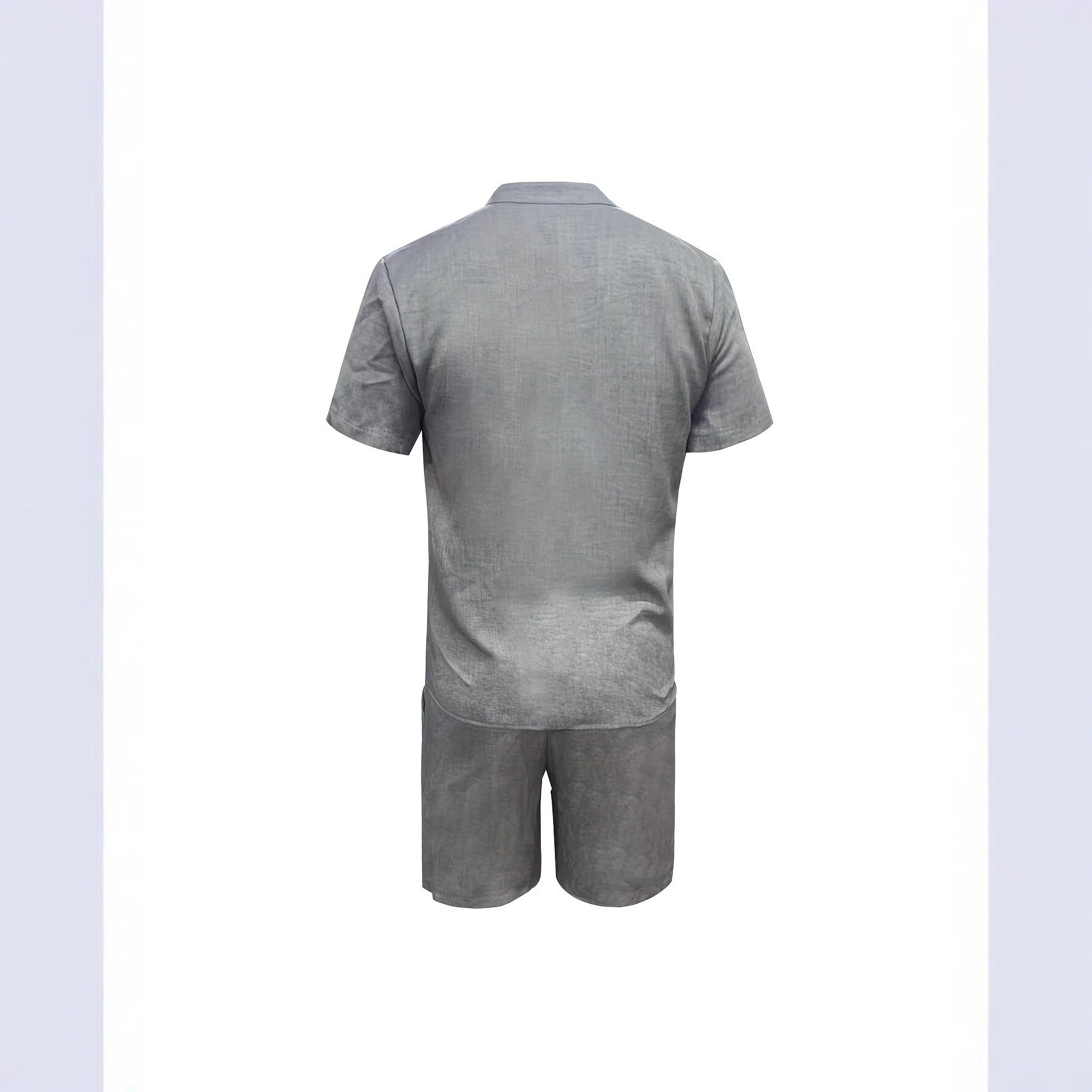 Cotton-linen Short-sleeve Shirt And Loose-fitting Shorts Two-piece Set