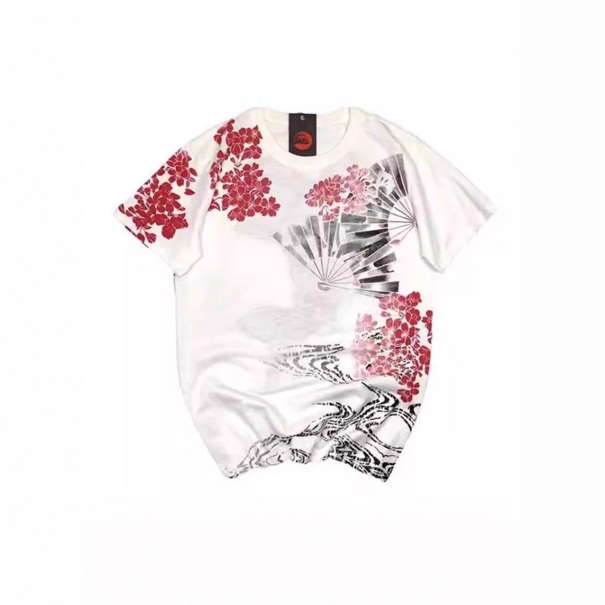 Chinese Style Tattoo Short Sleeve T Embroidered Carp