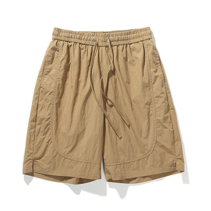 Summer Casual Five Points Youth Popularity Men's Loose Quick-drying Ice Silk Shorts