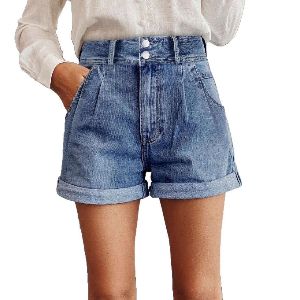 Korean-style Womens Loose-fitting Denim Shorts For Summer