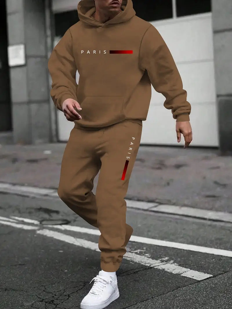 Men's Sweater Sport Pants Suit Printed Fashion