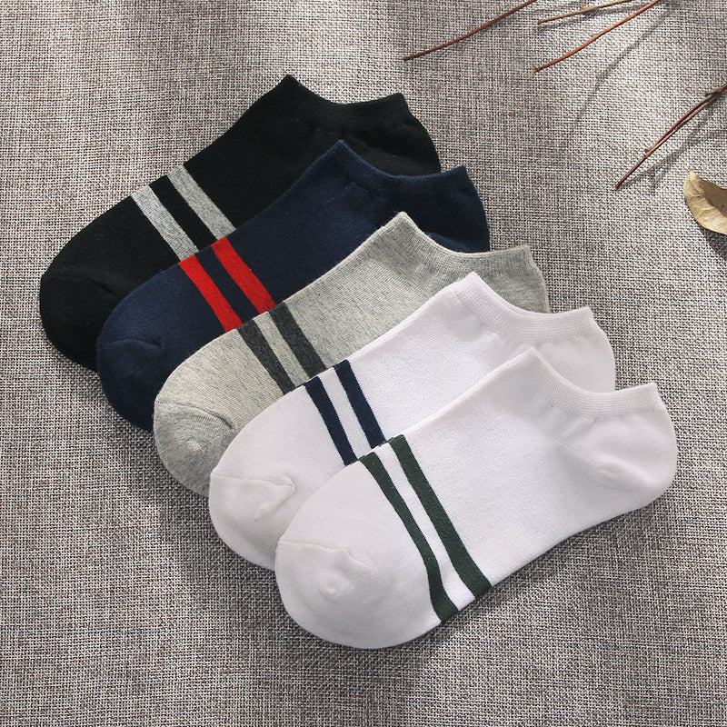Summer Low-cut Solid-color Business Cotton Trendy Sweat-absorbent Breathable And Low-cut Ankle Socks