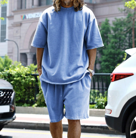 Large Size Casual Men's Suit Loose Short Sleeve