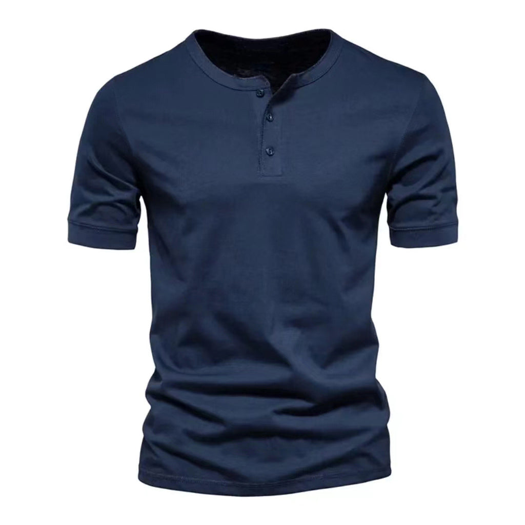 Mens Casual Crew-Neck Short-Sleeve Solid-Color T-Shirt