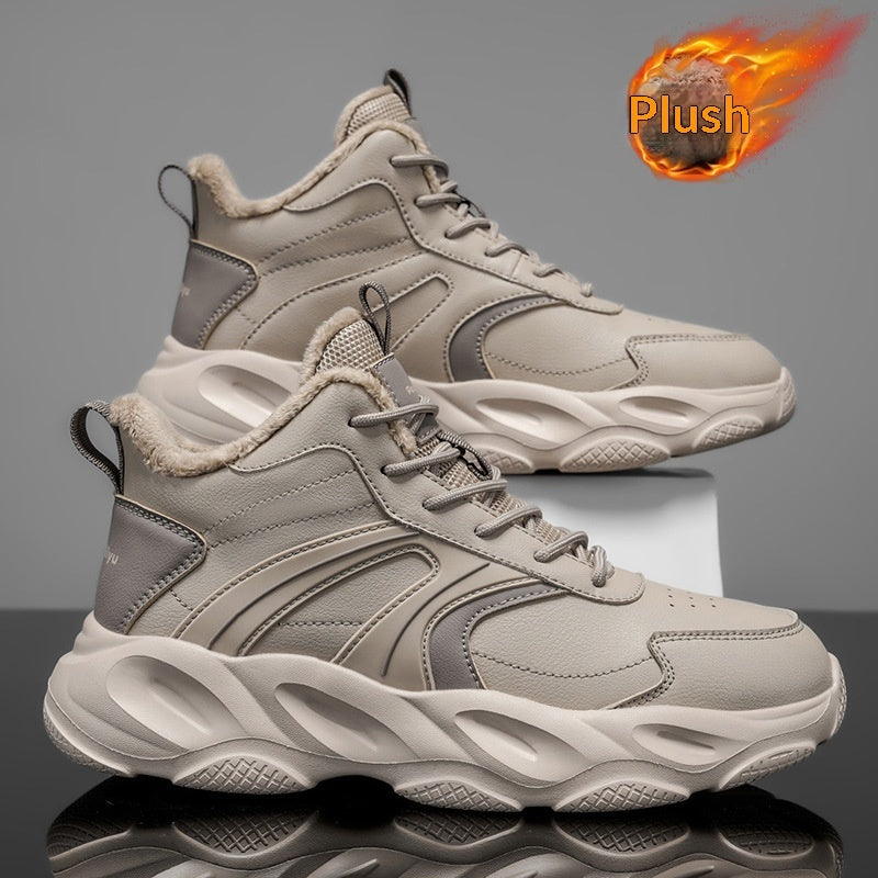 Mens Cozy  Thick-soled Cotton Shoes For Casual And Athletic Wear