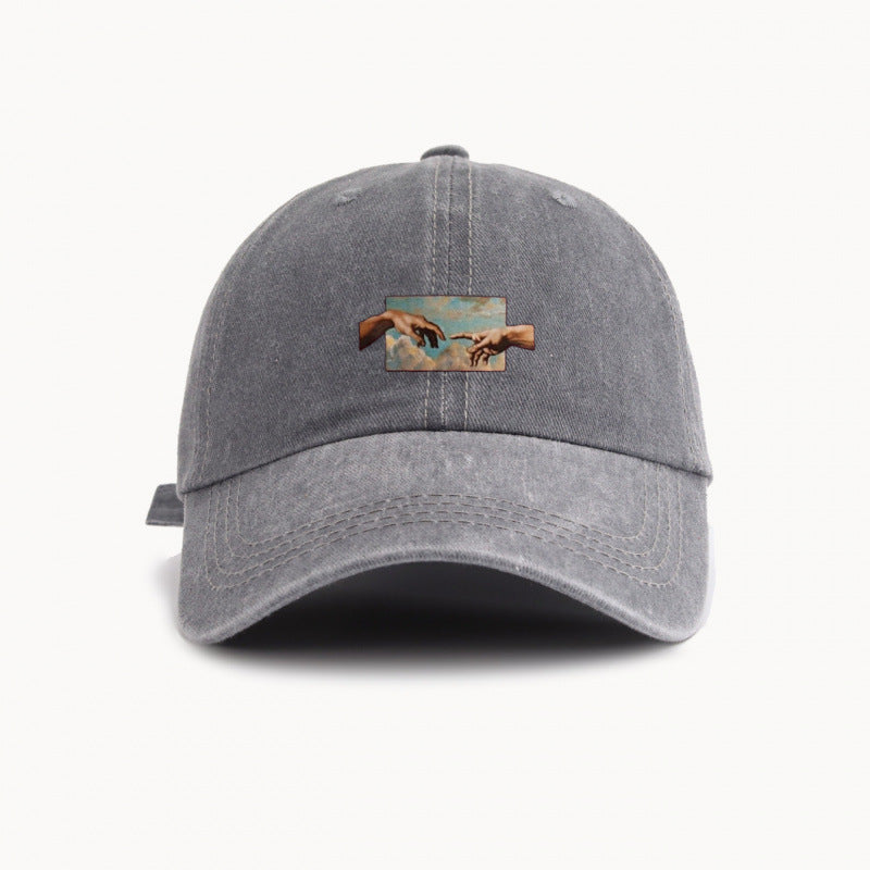 Water-washed Vintage Baseball Cap With A Wide Brim