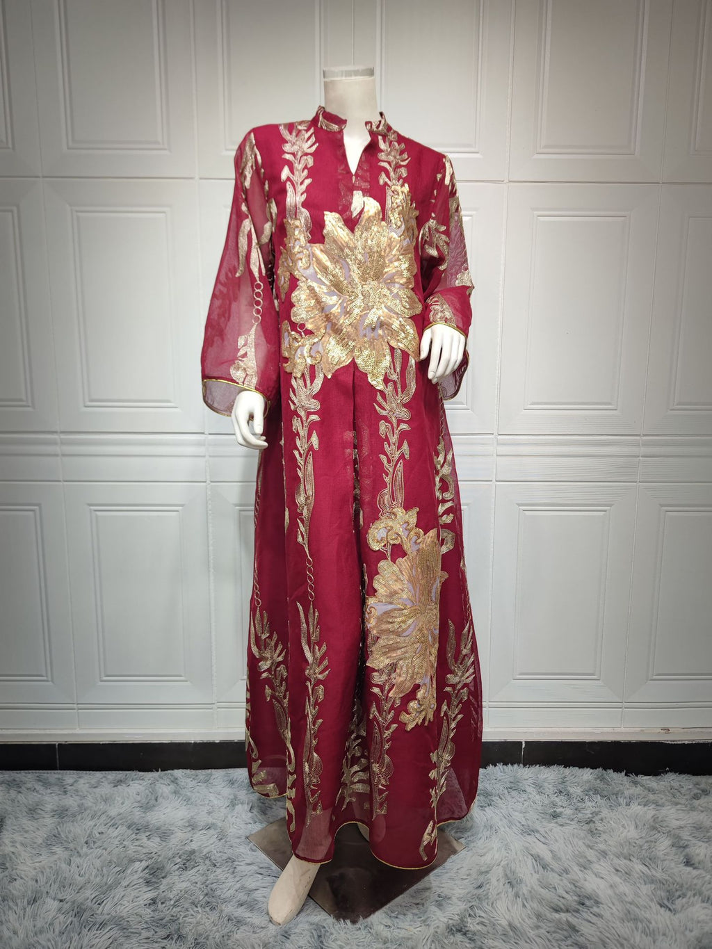 Middle East New Fired Sequins Dress Light Luxury Celebrity Party Dress Muslim