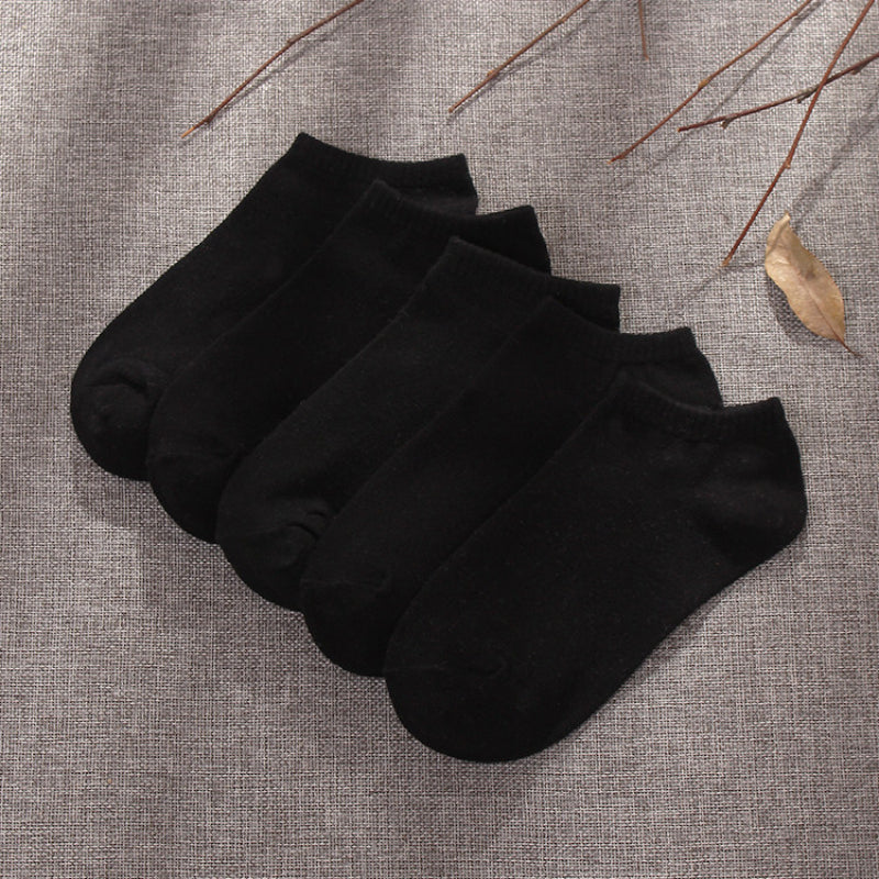 Summer Low-cut Solid-color Business Cotton Trendy Sweat-absorbent Breathable And Low-cut Ankle Socks