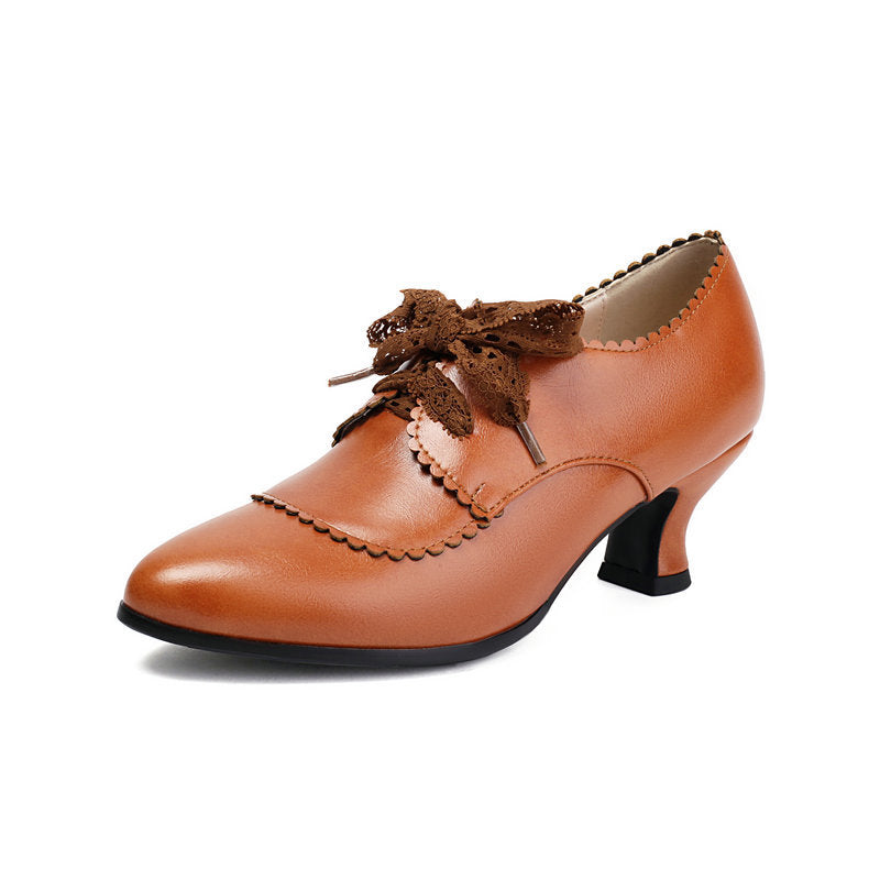 Pointed-toe Chunky-heel Womens Shoes