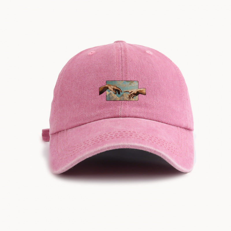 Water-washed Vintage Baseball Cap With A Wide Brim