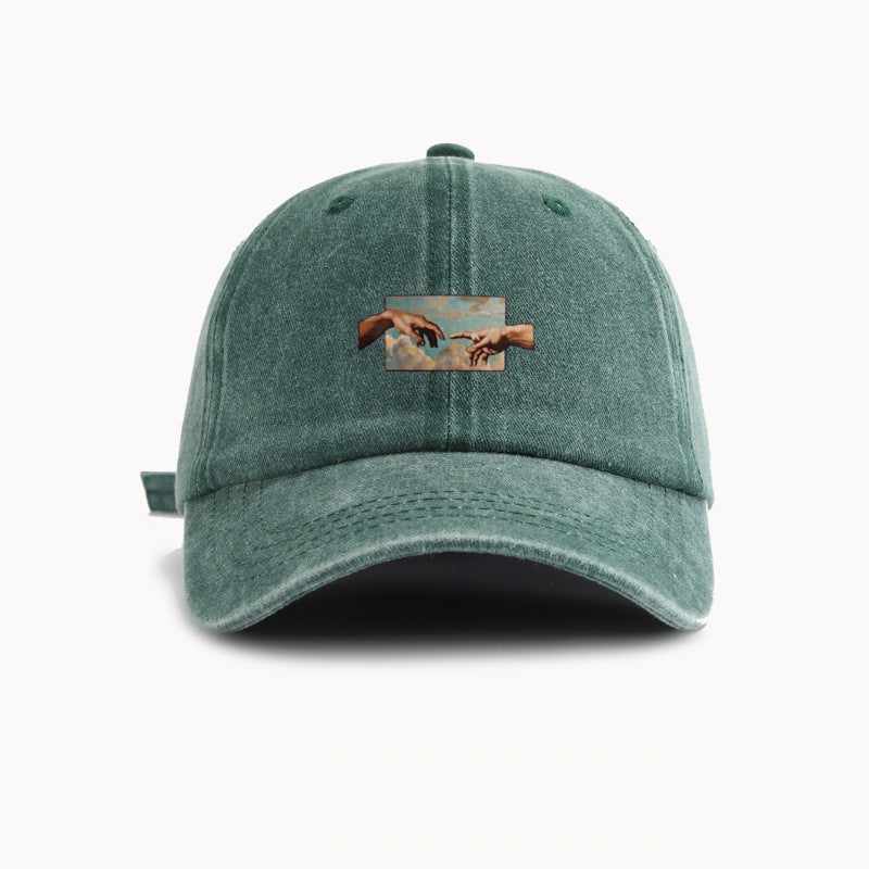 Water-washed Vintage Baseball Cap With A Wide Brim