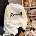 Womens Loose Casual White Sweater For FallWinter 2024