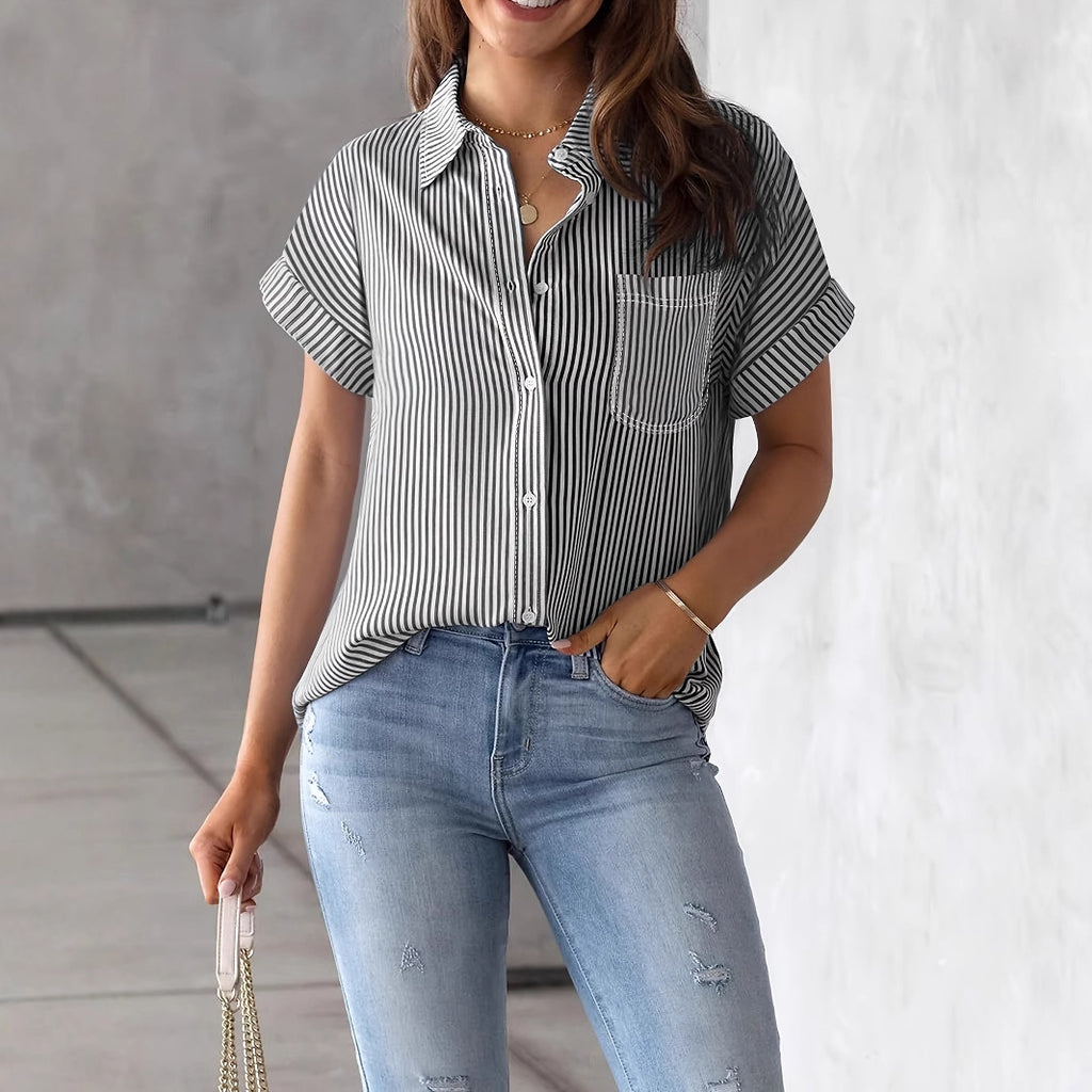 Loose-fitting Casual Short-sleeve Shirt