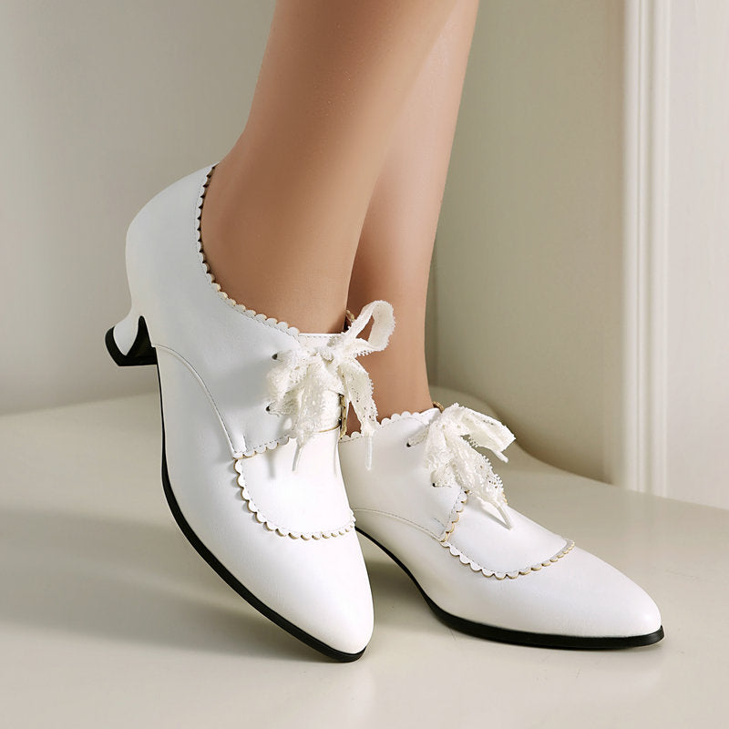 Pointed-toe Chunky-heel Womens Shoes