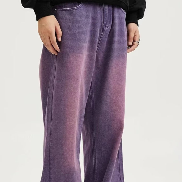 Purple Denim Jeans Stylish Long Pants For Both